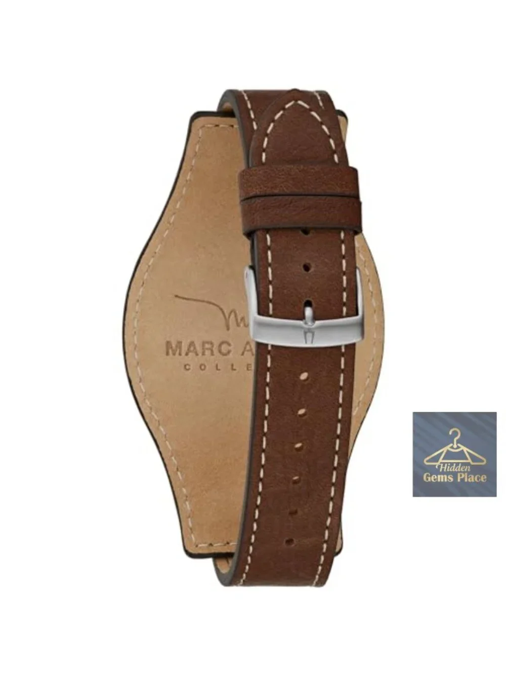 Men's Stainless Steel Quartz Watch, Sapphire Crystal, Leather Strap